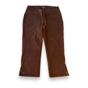 Bella Elemento‎ Brown Corduroy Flare Leg Cropped Pants Size Large